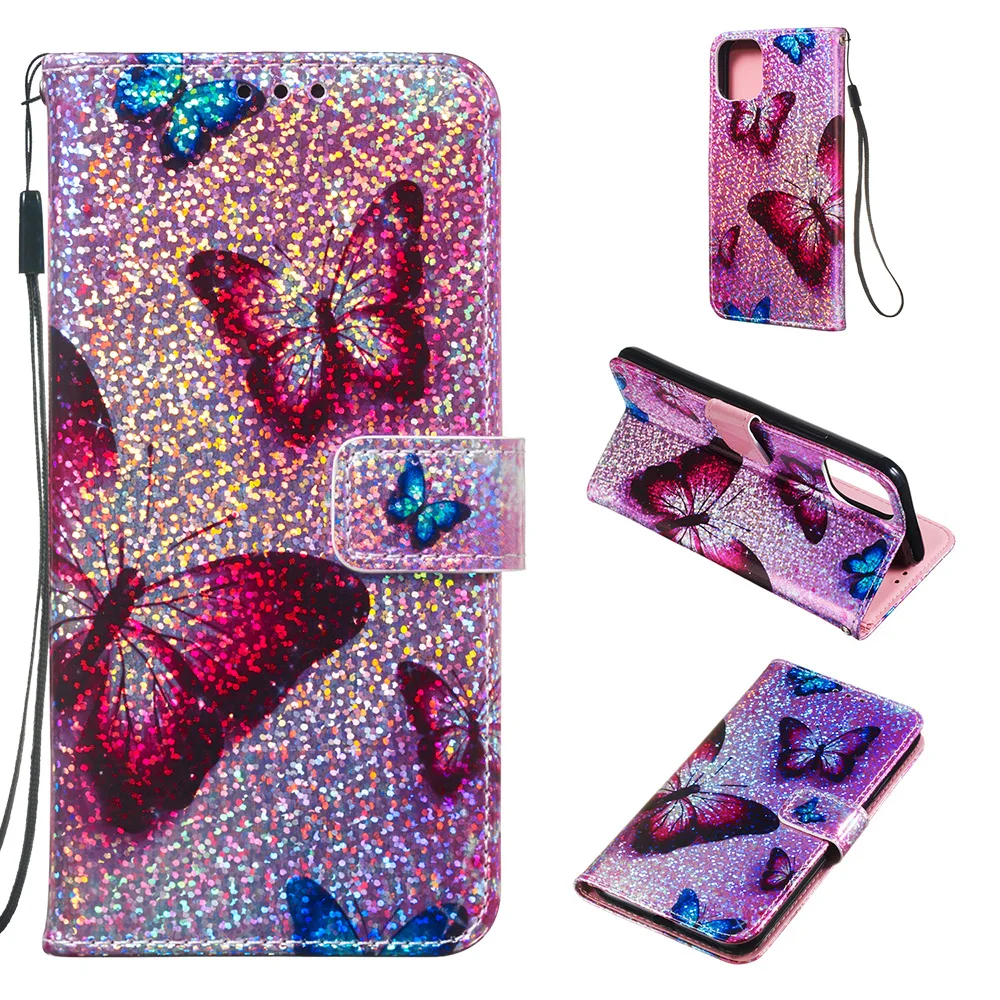 

Flip Phone Cases for Samsung Galaxy A51 A71 A41 M11 A10S A20S M30S A80 A90 Purse Glitter Wallet Women Luxury Unicorn Case Covers