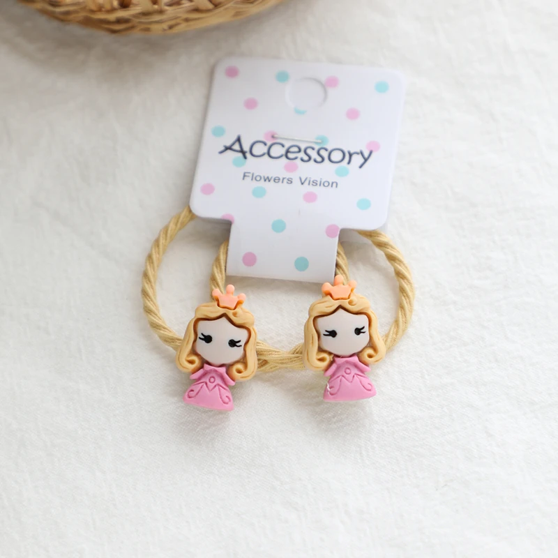 Hair Ropes F 2 шт. европейские американские принцессы BB заколки детские эластичные детские ленты для волос головной убор Детские веревки для волос аксессуары для волос для девочек - Цвет: Hair Ropes F