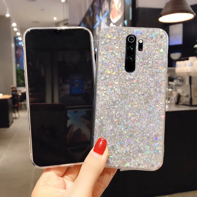 Bling Glitter Phone Case For Xiaomi Redmi Note 8 Pro 7 6 5 soft silicone cover fundas Mi 10 9 A3 Lite |