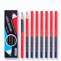 10 pcslot wooden hexagon redblue double colors hb pencil carpenter special purpose thick core pencils marking drawing tools