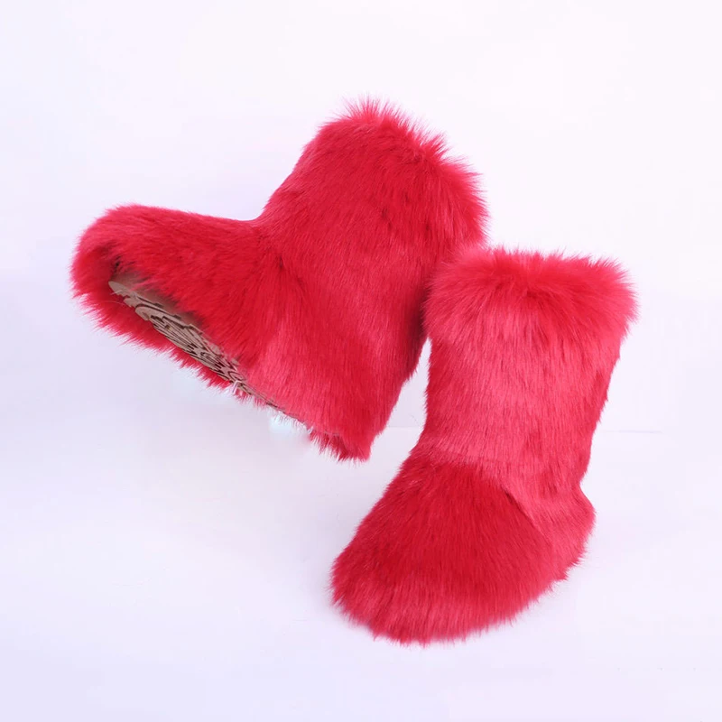 [DEAT] Round Toe Fur Spliced Personality Casual Velvet Shoes Women Short Snow Boots New Spring Autumn Fashion Tide 10E216