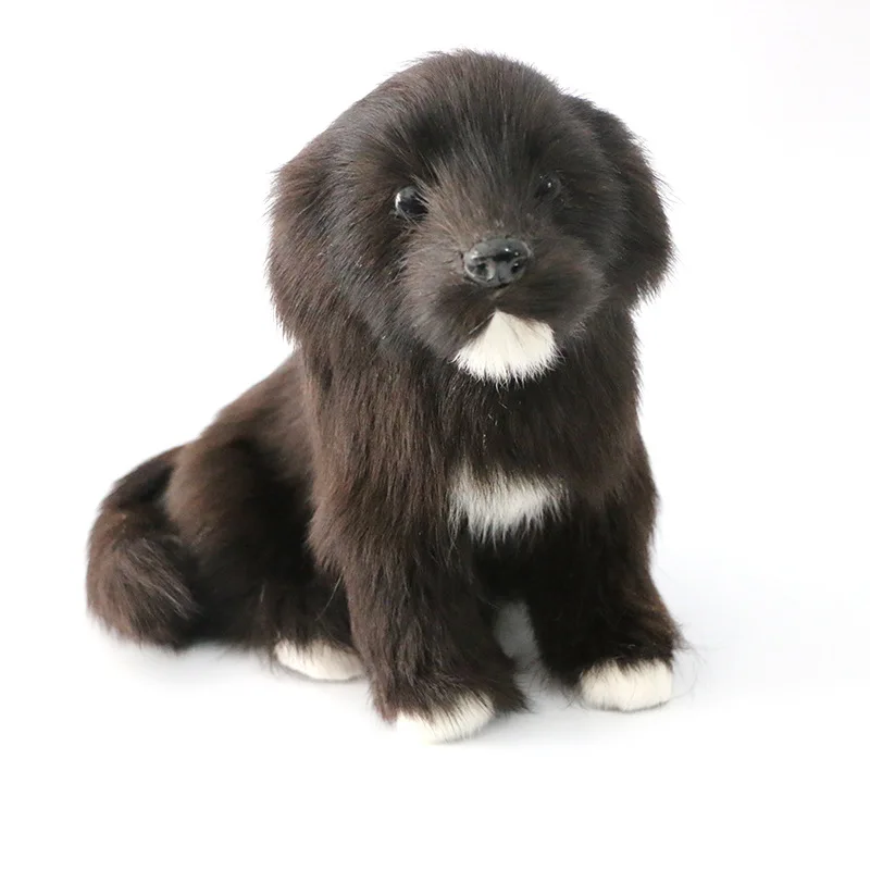 

Simulation Dog Model Toys Home Furnishings Labrador Fur Crafts Handmade Art Little Black Dog Children's Dolls
