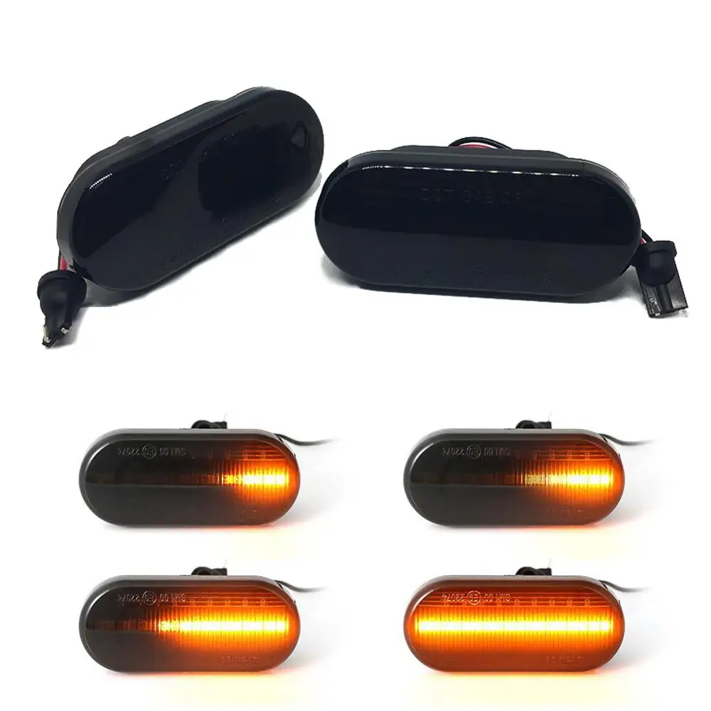 LED Car Amber Signal Light Side Flowing Water Indicator Bulbs Blinker Lights for Volkswagen Golf Bora Passat Black/White | Автомобили и
