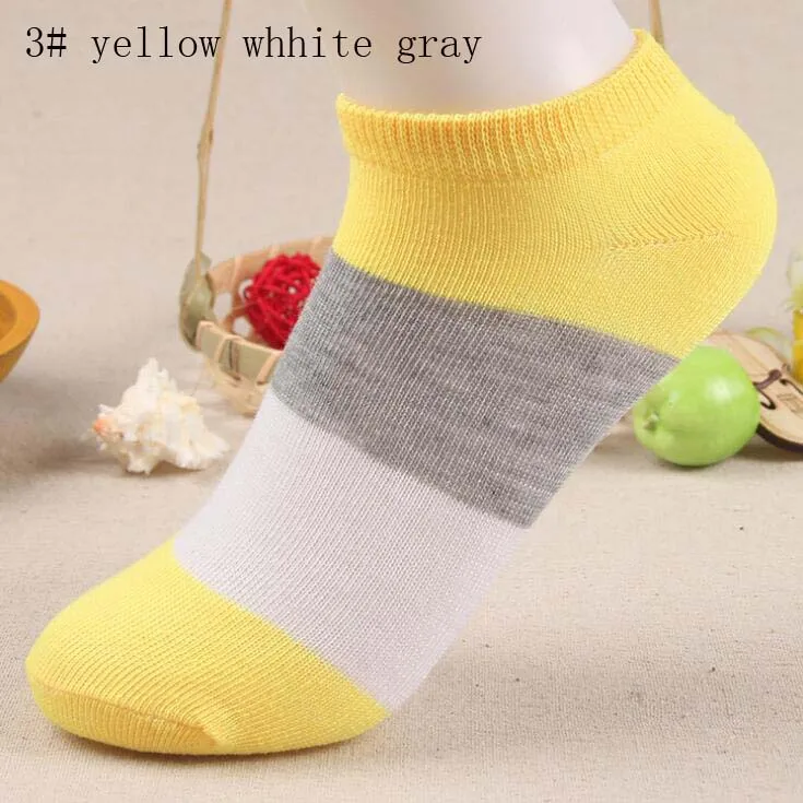 Носки по щиколотку Три цвета Хлопковые эластичные короткие тапочки конфетных