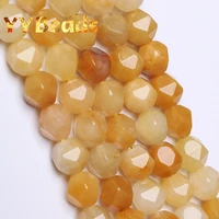 natural faceted yellow aventurine jades beads 6 10mm irregular loose charm beads for jewelry making diy bracelet women necklaces