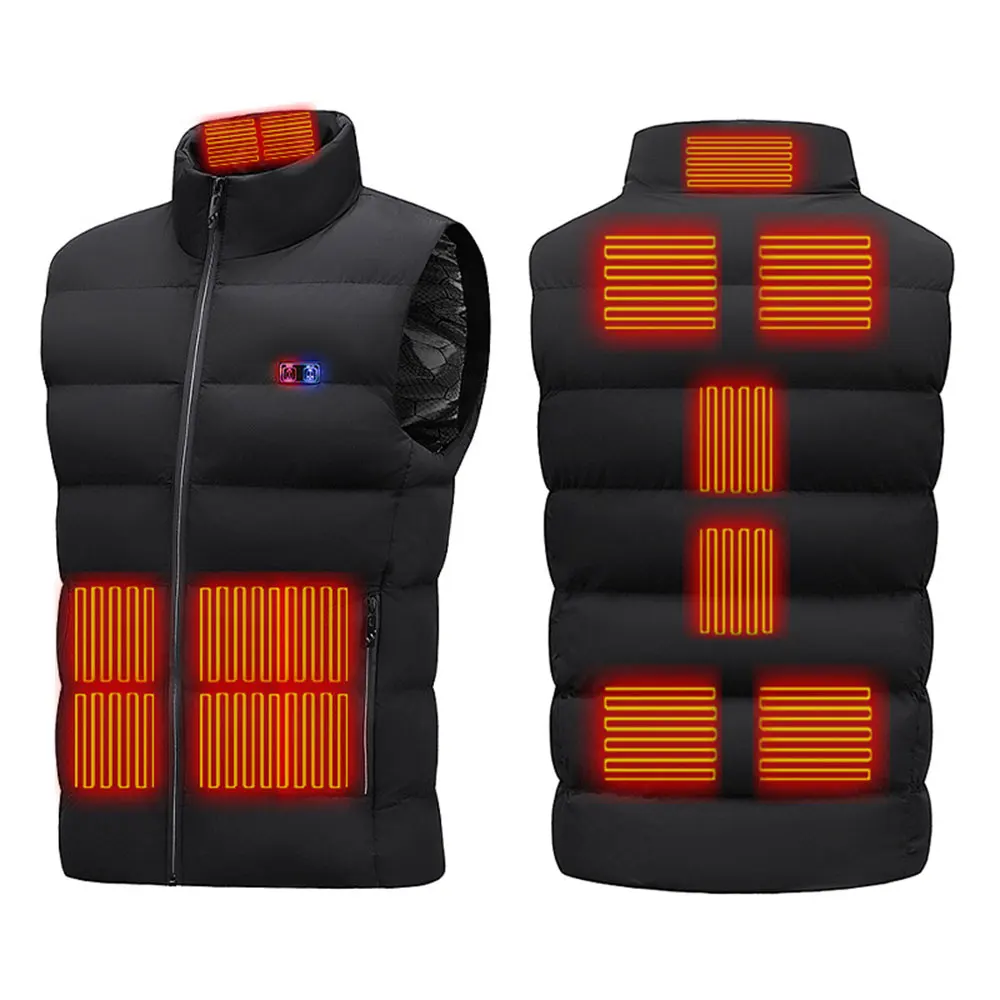 

9 Zones Heated Vest Men Women USB Double-control Winter Outdoor Electric Heated Jackets Warm Sports Thermal Coat Heatable Vest