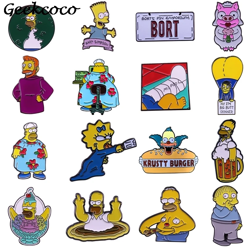 

20pcs/lot J1722 Geekcoco Cartoon Metal Brooch Collar Pin Jeans Shirt Handbag Badges on Backpack Pins