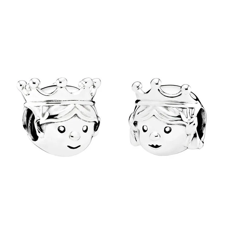 Authentic 925 Sterling Silver Prince and princess Charms Fit Original Pandora Bracelets For Women Diy Jewelry Bead |