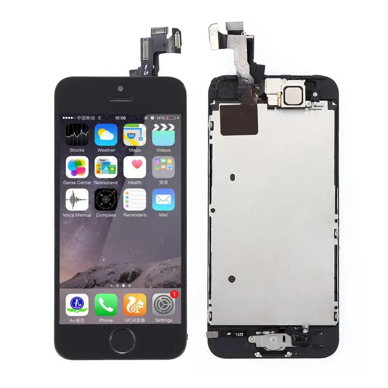 

For IPhone 5S Front Glass LCD Display Touch Screen Digitizer Panel Frame Black And WhitePhone LCD Screens For Iphone Screens
