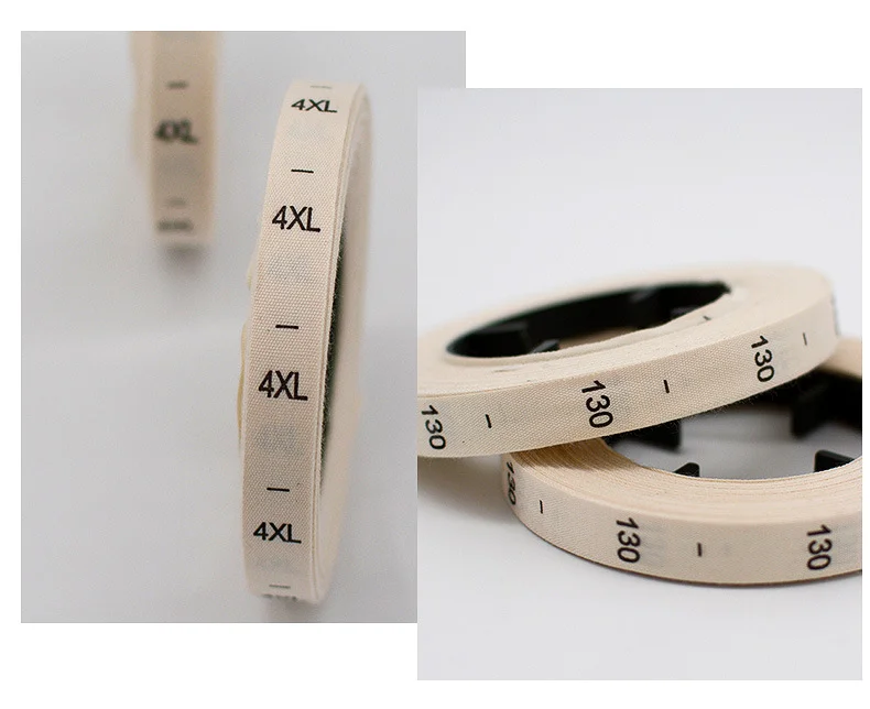 

500pcs Soft Beige Cotton Clothing Labels Tags XS-4XL For Child Clothes Size DIY Garment Size key Lable Sewing Accessories