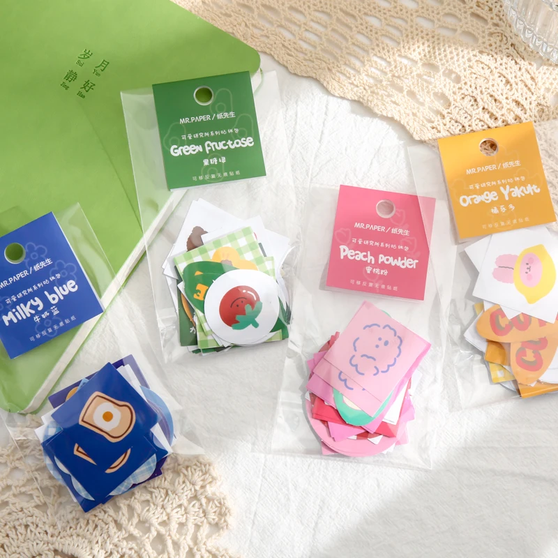 

40 Pcs Kawaii Cute Research Institute Stickers aesthetic Decoration Scrapbooking Paper Creative Stationary School Supplies