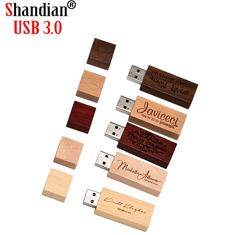 Флеш-накопитель SHANDIAN деревянный, 4/16/32/64 ГБ, 1 шт.