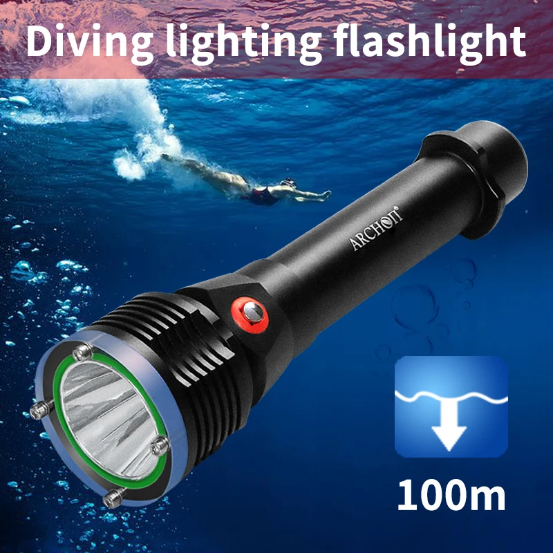ARCHON D22 II diving light 6500K Underwater waterproof 100m diving flashlight CREE LED 1200lumen Underwater diving lighti enlarge