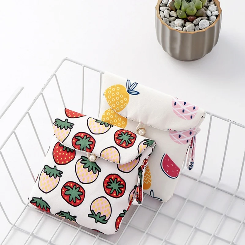 Мультяшная Милая гигиеническая сумка хлопковая тканевая для хранения салфеток