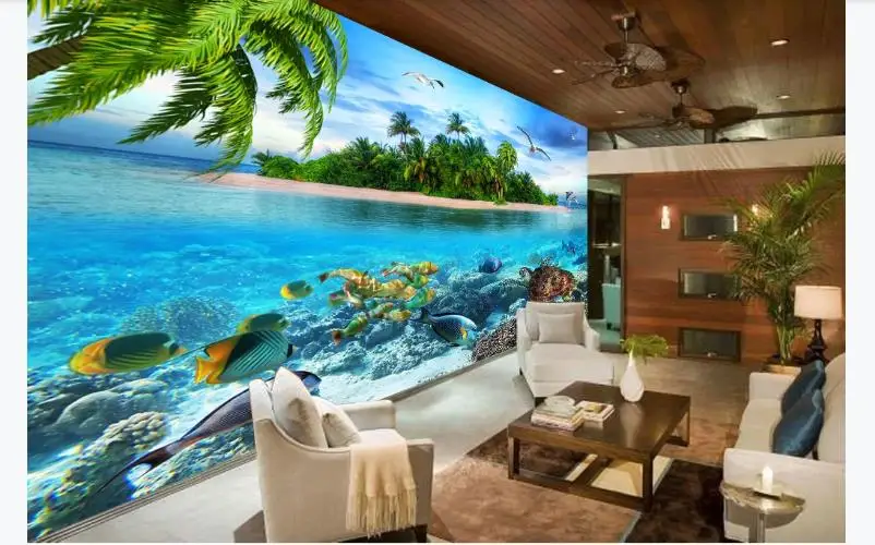 Свежие Настенные обои HD с изображением Морского Пейзажа для гостиной спальни