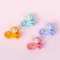 4pc curly tail monkey pencil eraser rubber creative cute novelty kids eraser student learning office school supplies stationery