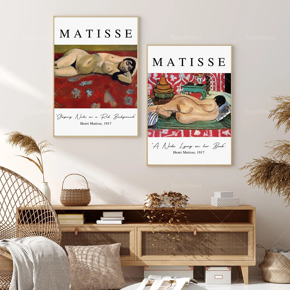 

Matisse poster 2 sets, woman poster, Matisse naked woman poster, Matisse exhibition poster, Matisse woman poster
