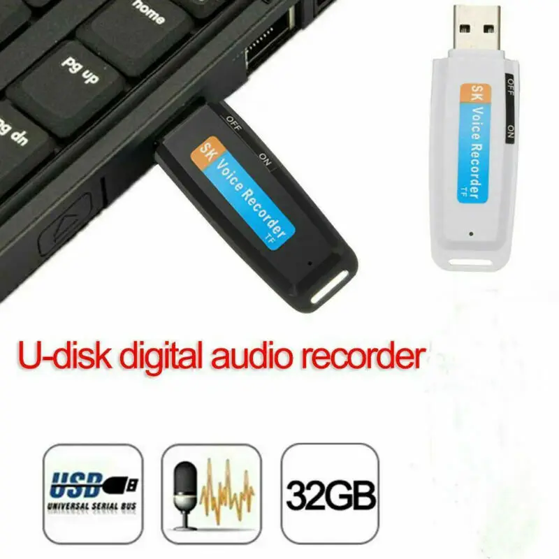 

USB Disk Digital Audio Voice Recorder Pen Micro SD TF Card Slot For Win 10 7/8/XP