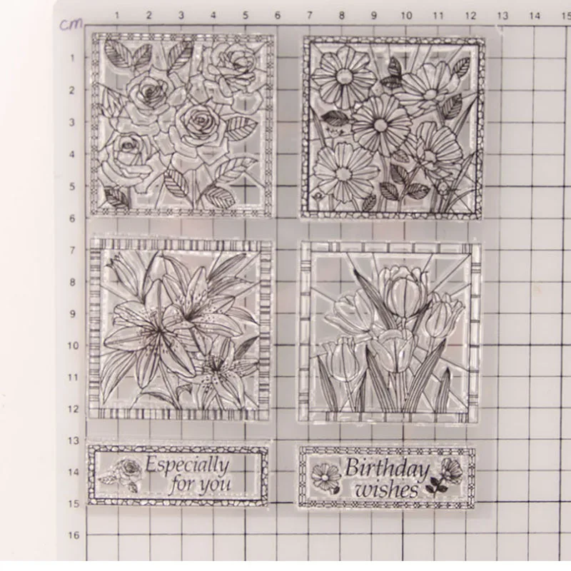 Цветочные штампы прозрачные для скрапбукинга любимые украшения | Дом и сад