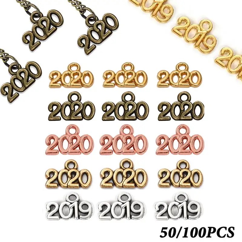 50/100 шт номер 14x9 мм год / Подвески цвета: золотистый, Серебристый сплав "сделай сам" для изготовления ювелирных изделий, подвеска для Цепочки и ожерелья браслета