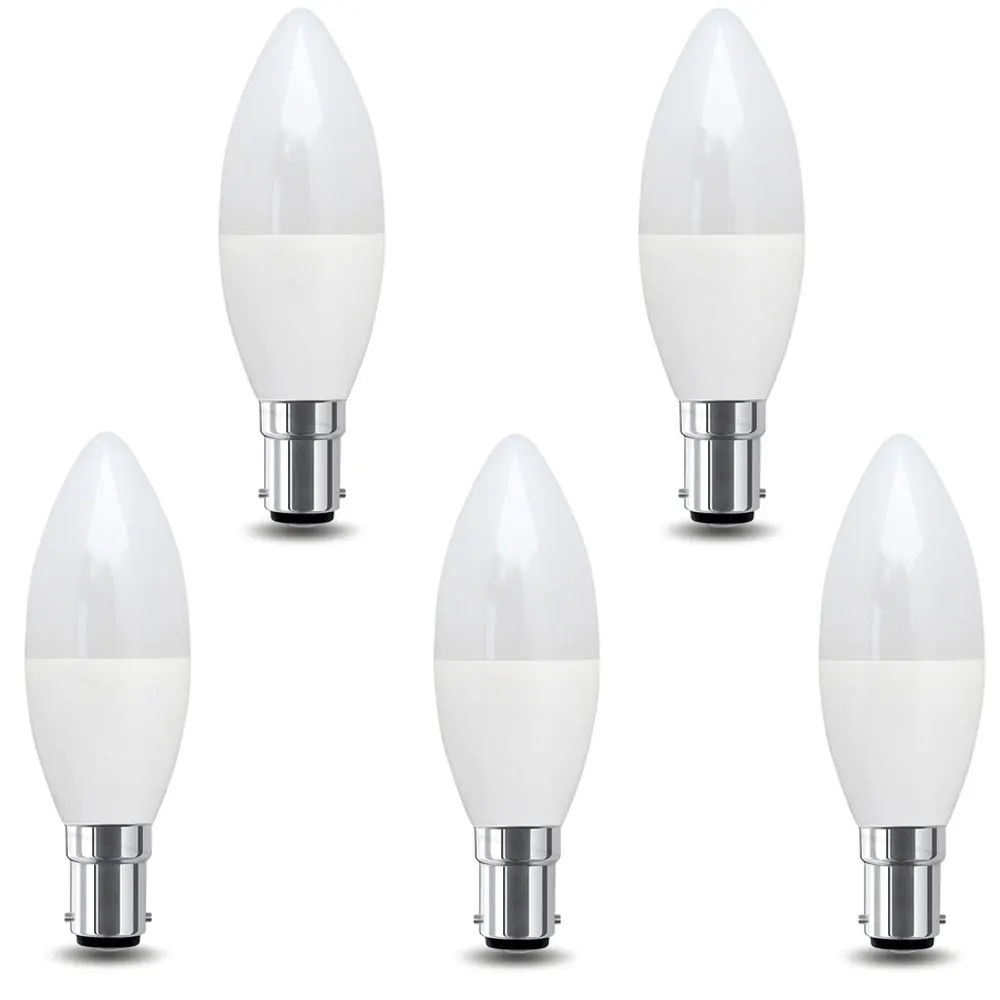 C35 светодиодные лампы в форме свечи B15 SBC, маленькие, штыковые колпачки, 5 Вт, лампы накаливания Эдисона Ba15d, B15d, BA15S, 40-50 Вт, сменная матовая крыш... от AliExpress WW