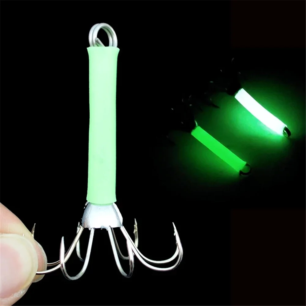 

Светящиеся в темноте пресноводные морские рыболовные СПОРТИВНЫЙ РЫБОЛОВНЫЙ КРЮЧОК световой Осьминог наживка-кальмар рыболовные принадле...