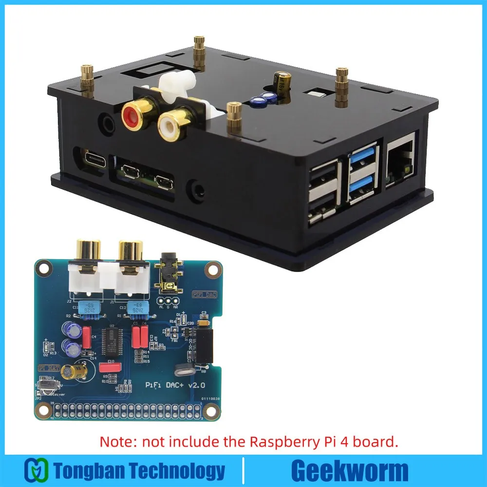 Raspberry Pi 4 I2S интерфейс PiFi DIGI DAC + цифровая плата расширения HIFI акриловый чехол для