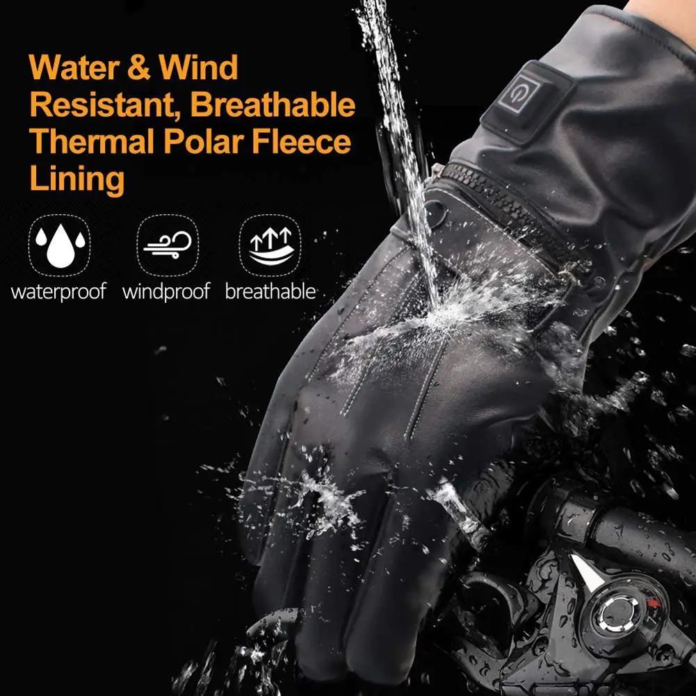 Кожаные перчатки с подогревом для мужчин и женщин 7 4 V 2600mAh перезаряжаемые батареи