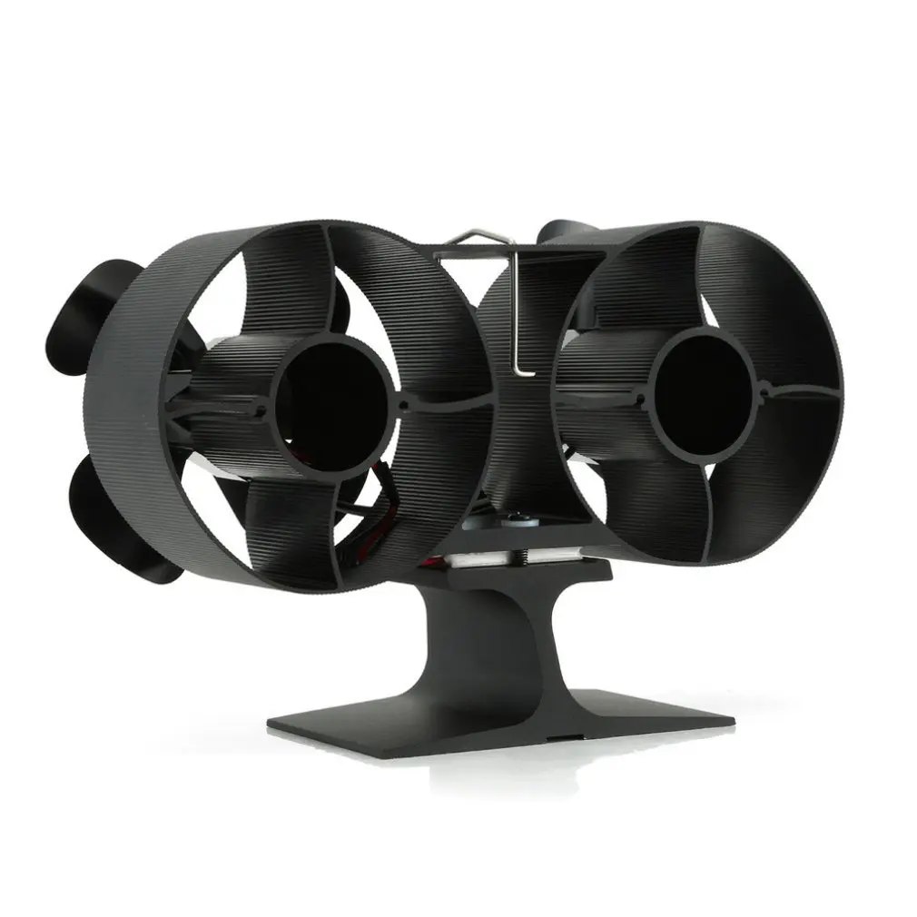 Двойная головка 8 лопастей вентилятор для печи алюминиевый бесшумный