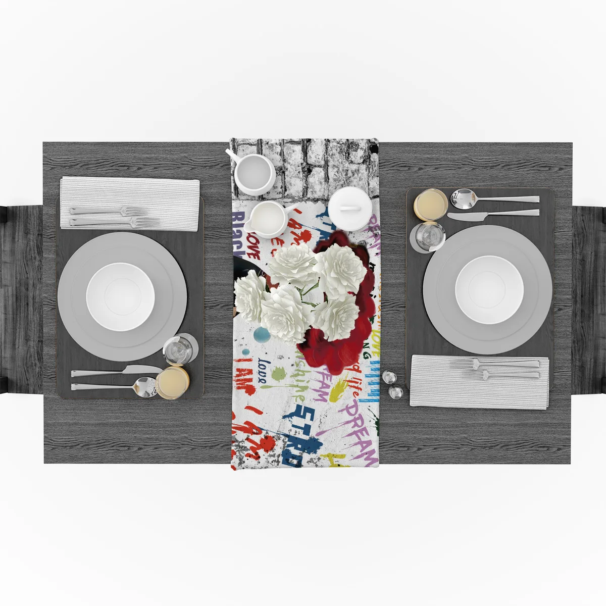 Настольная дорожка для женщин в африканском стиле с изображением граффити стены