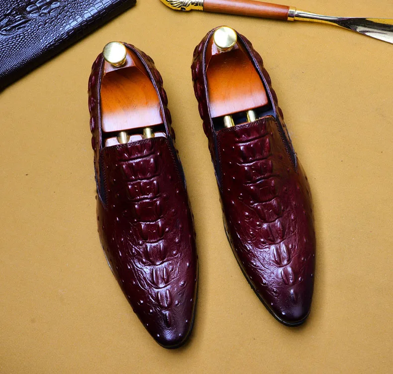 Повседневная мужская обувь с узором крокодиловая кожа Высококачественная