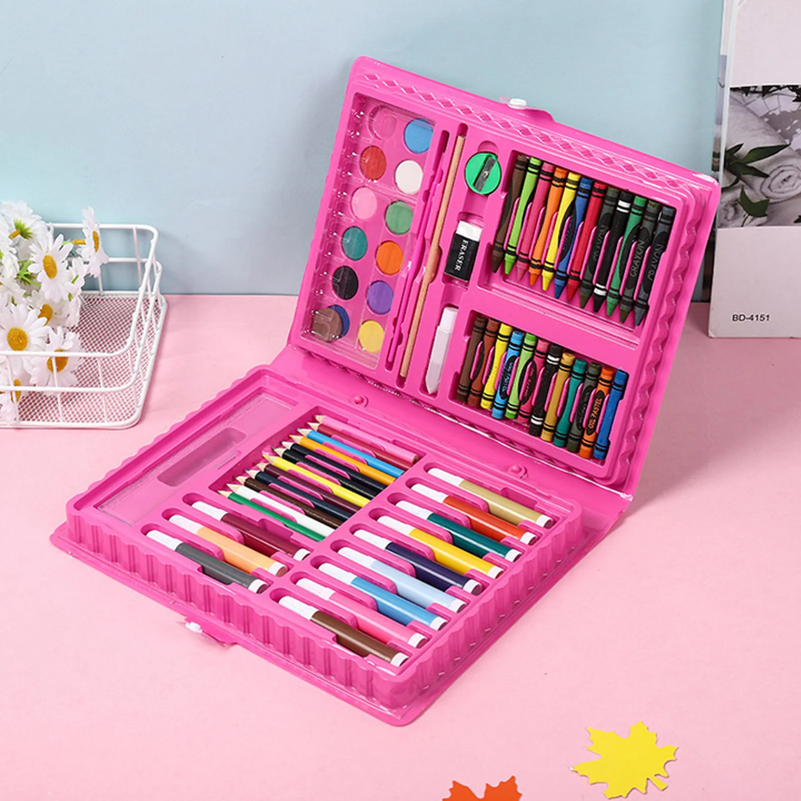 68PCS Kids Painting Drawing Art Set with Crayons Oil Pastels Watercolor Markers Colored Pencil Tools for Toddlers Gift | Канцтовары для
