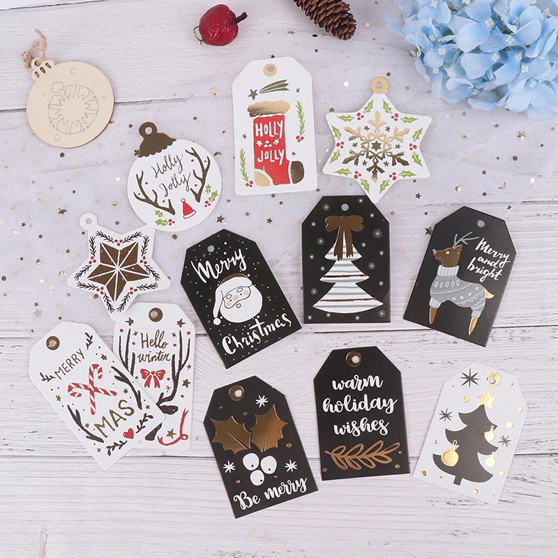 18 шт./компл. с Рождеством крафт бумага ярлыки для карт DIY Скрапбукинг ремесла