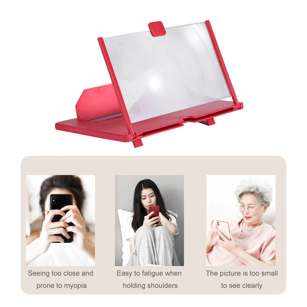 

10inch Mobile Phone Screen Magnifier 3D HD Video Amplifier Projector Stand Bracket Folding Phone Magnifying Glass Desktop Holder