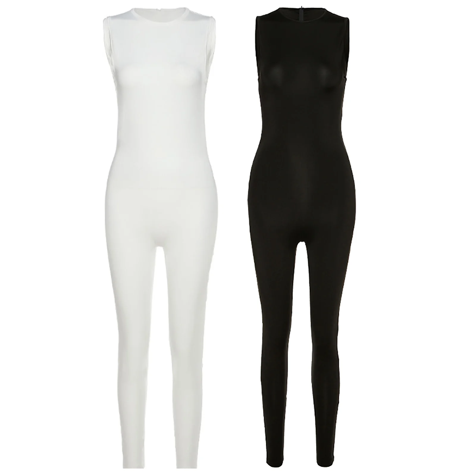 

Женский комбинезон, однотонные облегающие комбинезоны без рукавов, женская спортивная одежда для фитнеса, дышащий облегающий тонкий спортивный костюм с высокой талией для бега