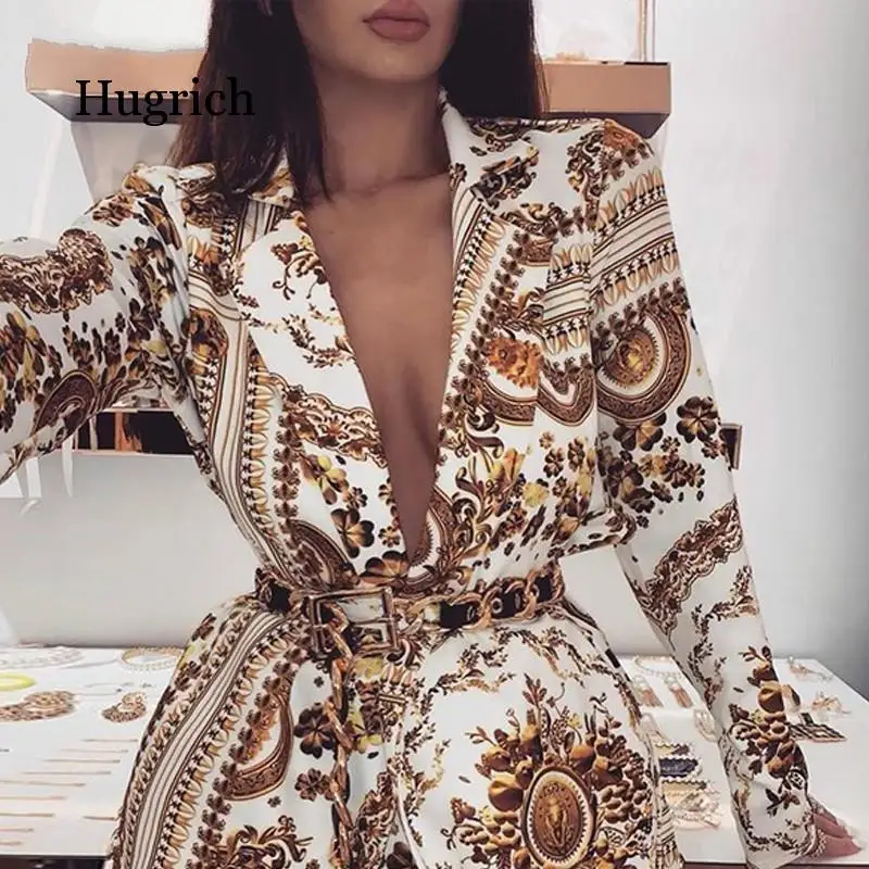 

Plunge Colorful Print Long Sleeve Top & Shorts Sets