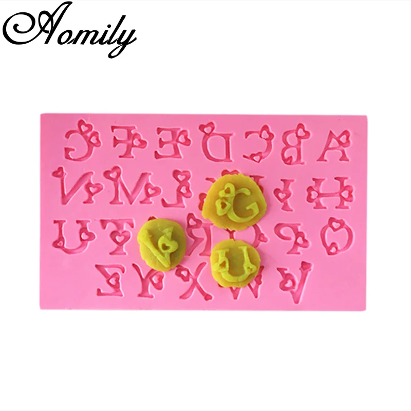 Силиконовые формы для украшения тортов Aomily буквы алфавита помадки желе сахара