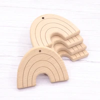 10pcs wooden toys diy crafts baby teether for making rattles rainbow educational toy wooden teether for new born teether