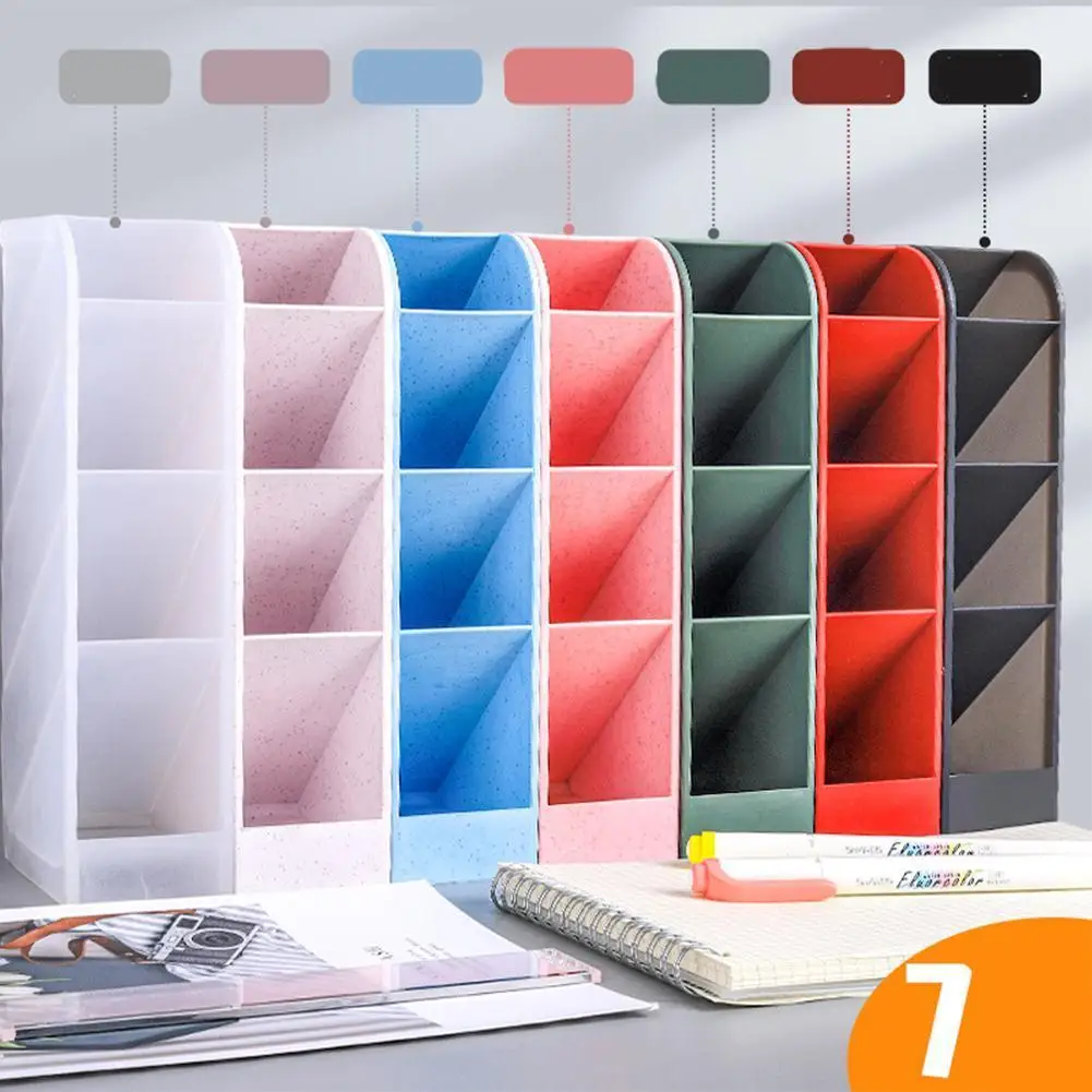 

Simple Pure Color Oblique Pen Holder School Office Stationery Desk Stand Pencil Pens Holder Student Storage Oblique Pen Holder