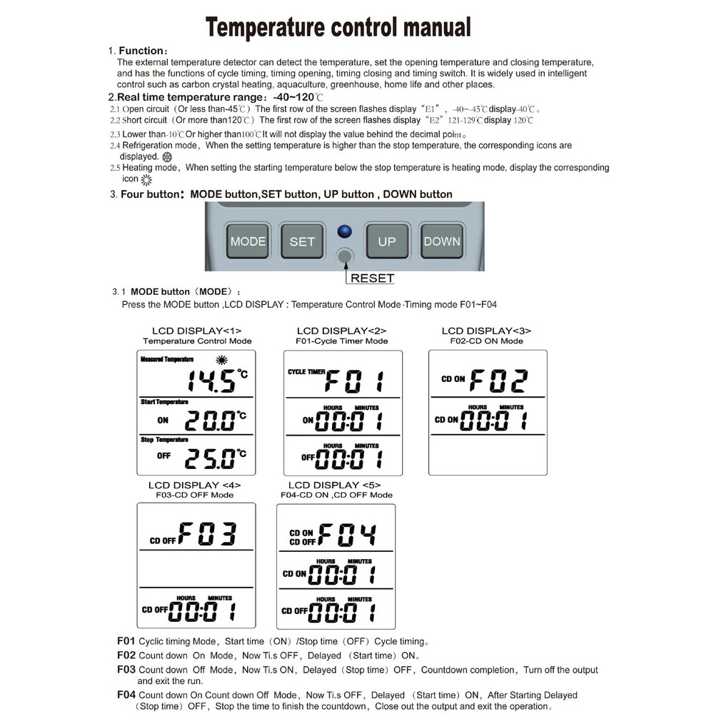 

Temperature Control Socket Multi-Function Digital Thermostat Regulator Controller Socket Outlet 110-230V Intelligent Control