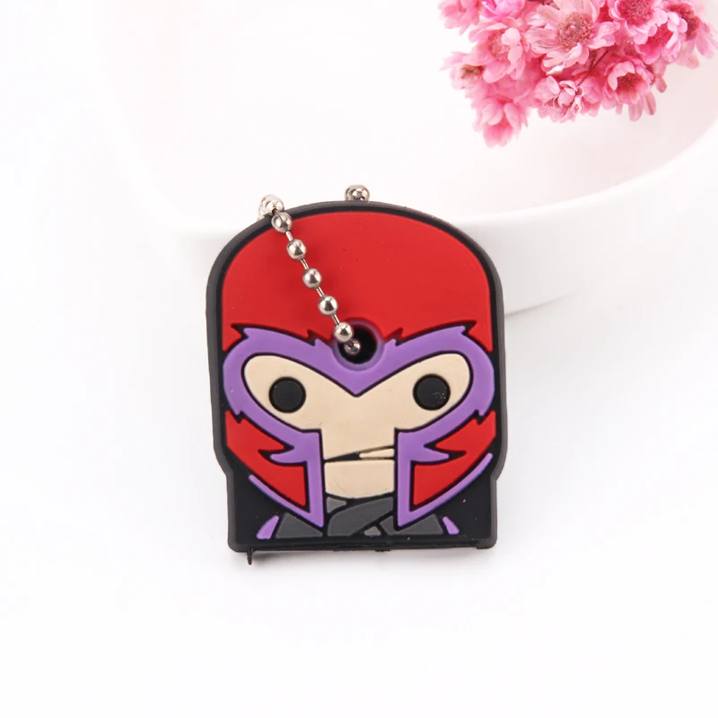 Cartoon Anime Cute Key Cover Cap Silicone Mickey Stitch Bear Keychain Women Gift Owl Porte Clef Minne Key Chain - Цвет: D11