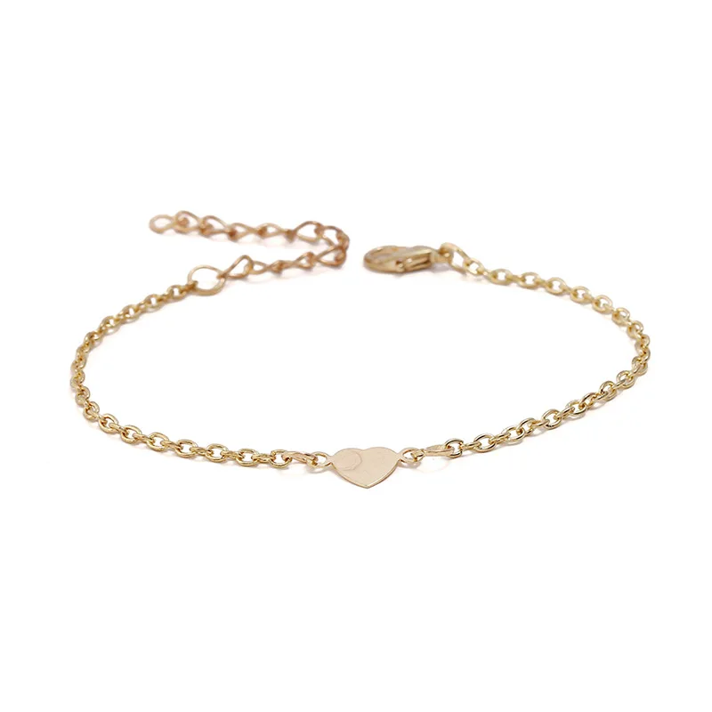 Позолоченный/посеребренный браслет в виде сердца для женщин очаровательный
