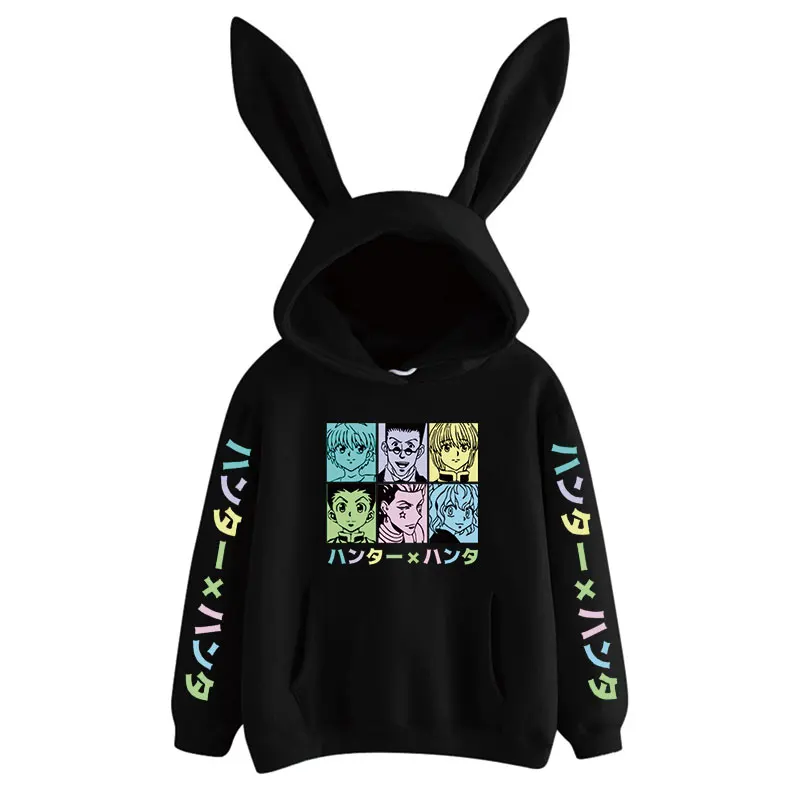 2021 Janpanese Anime Hunter X Hunter Killua Rabbit Hoodie Women Girls Unisex Sweatshirts Kawaii streetwear