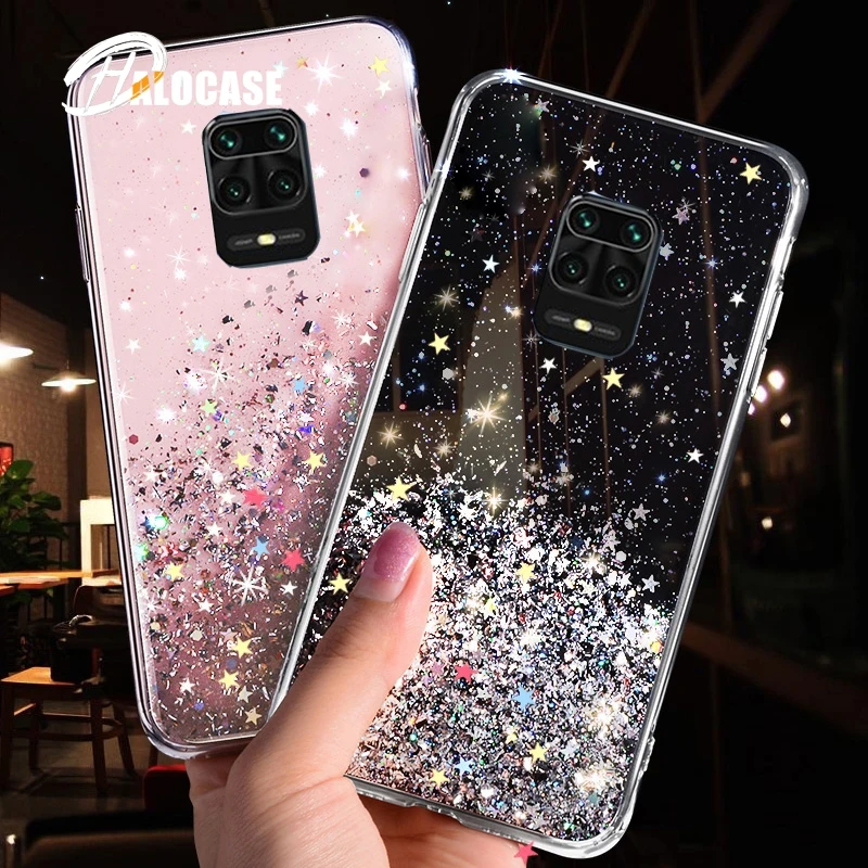 

Transparent Bling Glitter Case For Xiaomi Redmi Note 9 Pro Case Soft Clear Back Cover For Redmi Note 9 S 9S 8 7 6 Mi 10 8 9 se