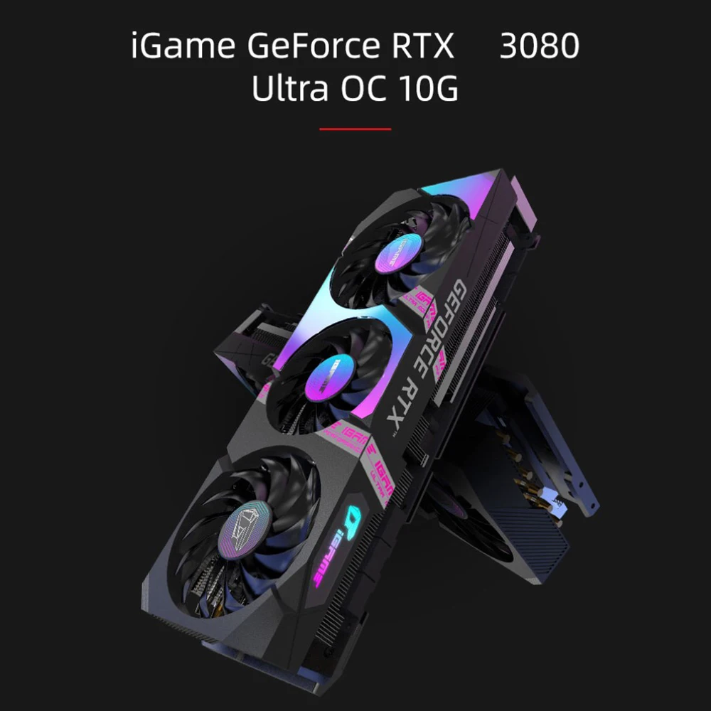 Цветная графическая карта iGame для GeForce RTX 3080 Ultra OC 10G 1710-1755 МГц GDDR6X 320Bit игровая