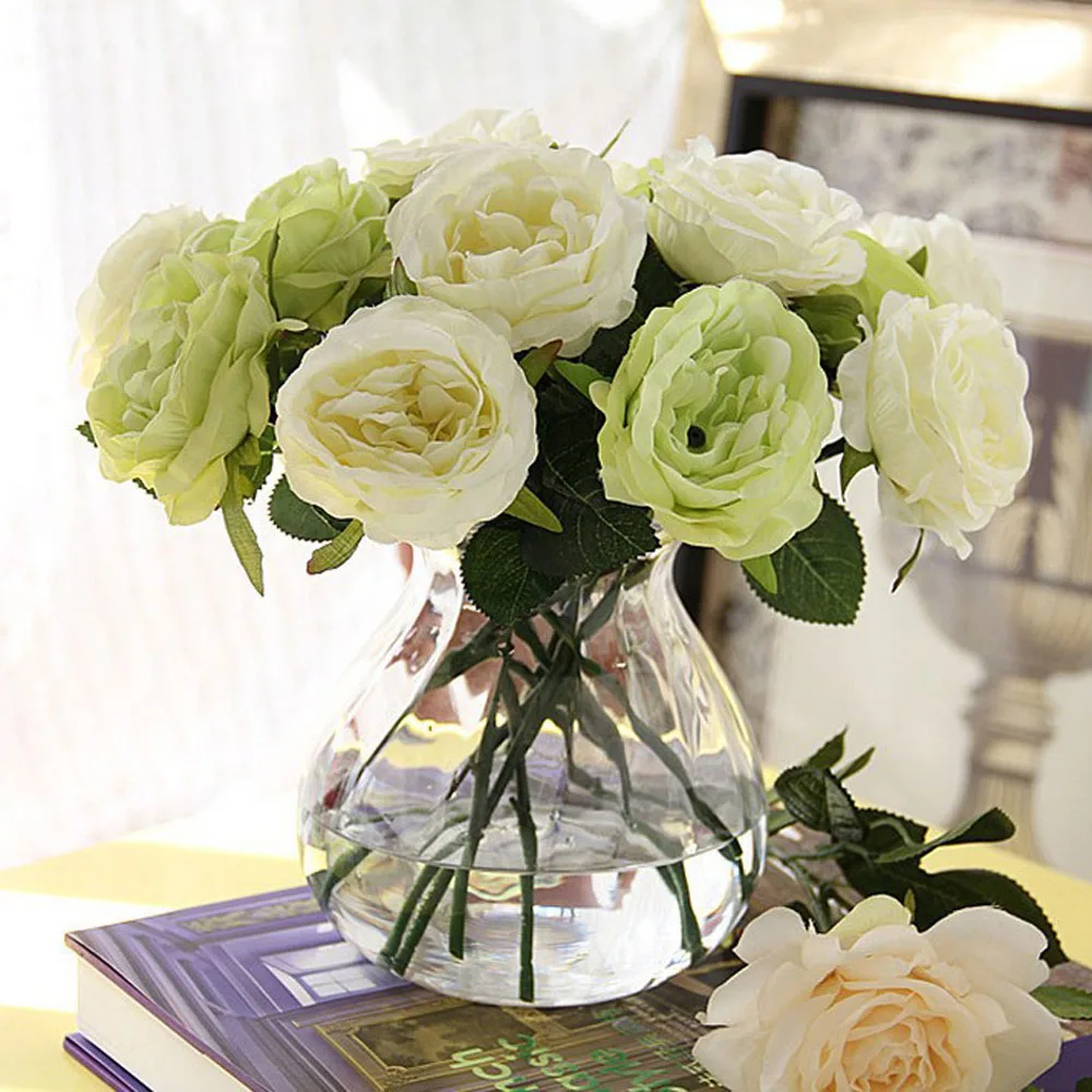 20 шт./лот декор для отеля/дома/ресторана 30 см зеленая/белая шелковая пластиковая