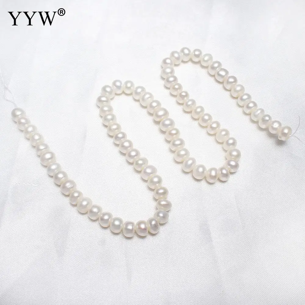 

Cultured Potato Freshwater Pearl Beads Natural White Beads Size Approx 6-7mm Hole Approx 0.8mm Sold Per Approx 15 Inch Strand