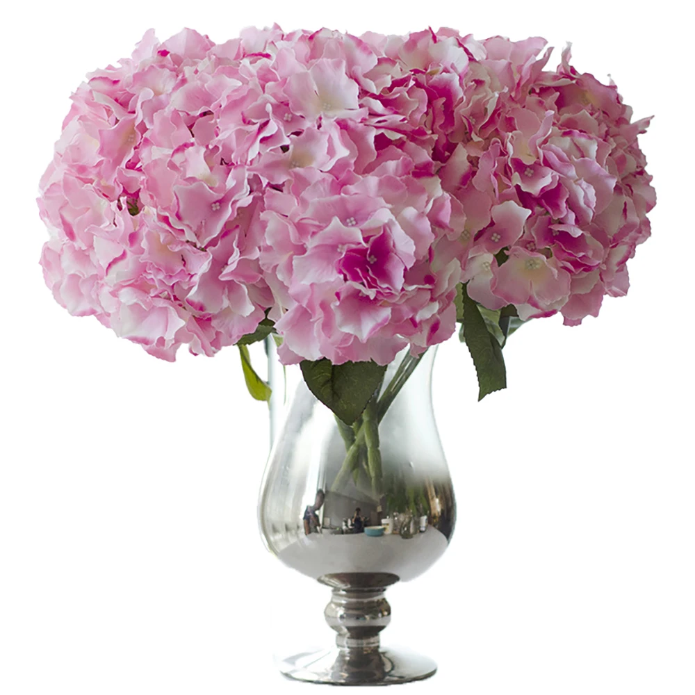 Hydrangea Silk Flowers Pink Artificial 45cm Fake Bouquet Flower Arrangements Home Wedding Centerpieces Decor