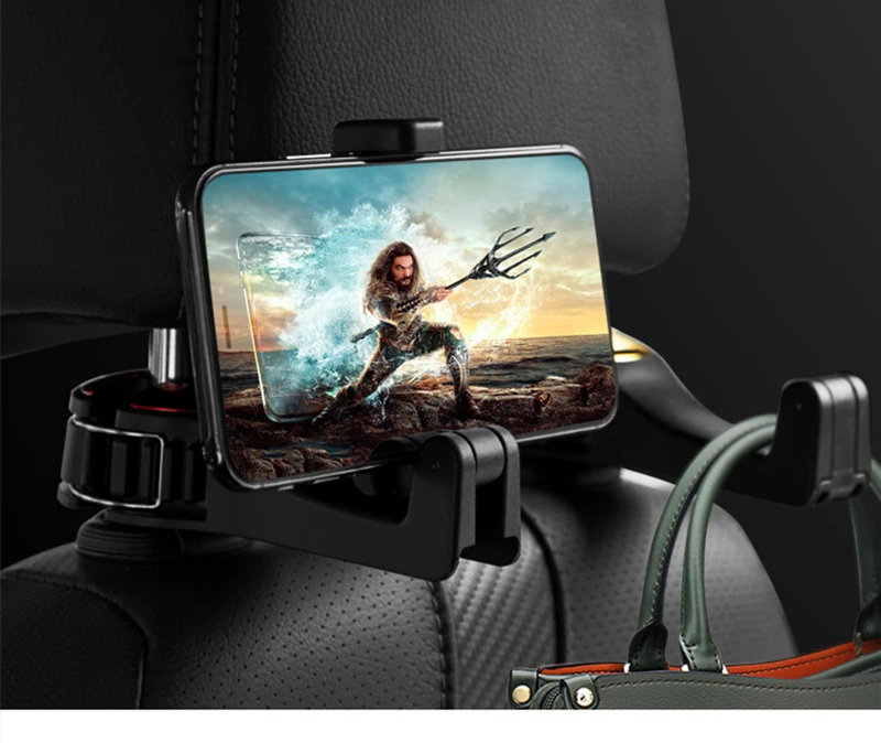 Ganchos ajustables para reposacabezas de coche, soporte para tel&eacute;fono m&oacute;vil, sujetador para asiento trasero, Clips para bolsa, bolso, art&iacute;culos para el hogar-3