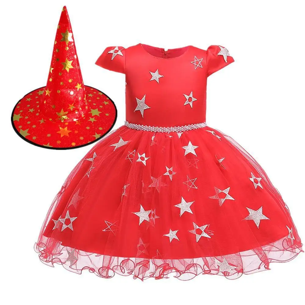 New Girls Christmas Halloween Birthday Costume Tutu Lace Outfits Children Formal Clothes Kids Hat Princess Dress | Детская одежда и